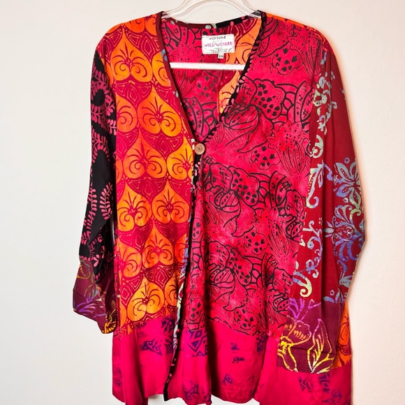 Wild Thing Wild Woman Pink Combo Kimono One Size B099 - Picture 7 of 12